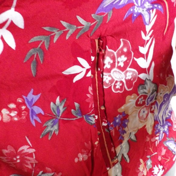 JAASE Jacket/ Top SMALL Australian Artist Print Red Floral Boho NWT - Picture 5 of 8